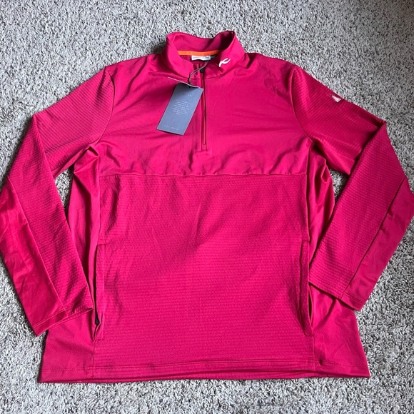 New KJUS Golf Pullover Q-Zip Shirt Spring Hill Golf Club Minnesota Red 54 XL - Picture 5 of 8